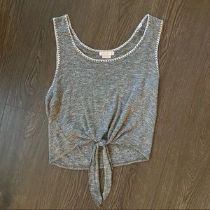 Green Crop top with front tie